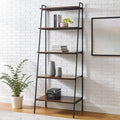 Industrial Metal and Wood Ladder Bookcase C603343