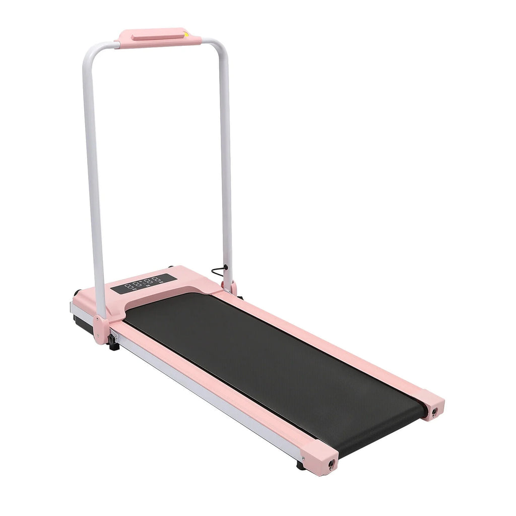 Folding Compact Treadmill 220 lbs Capacity Pink/Black K339013