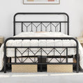 Black Full Size Metal Platform Bed Frame with Headboard and Footboard F25849