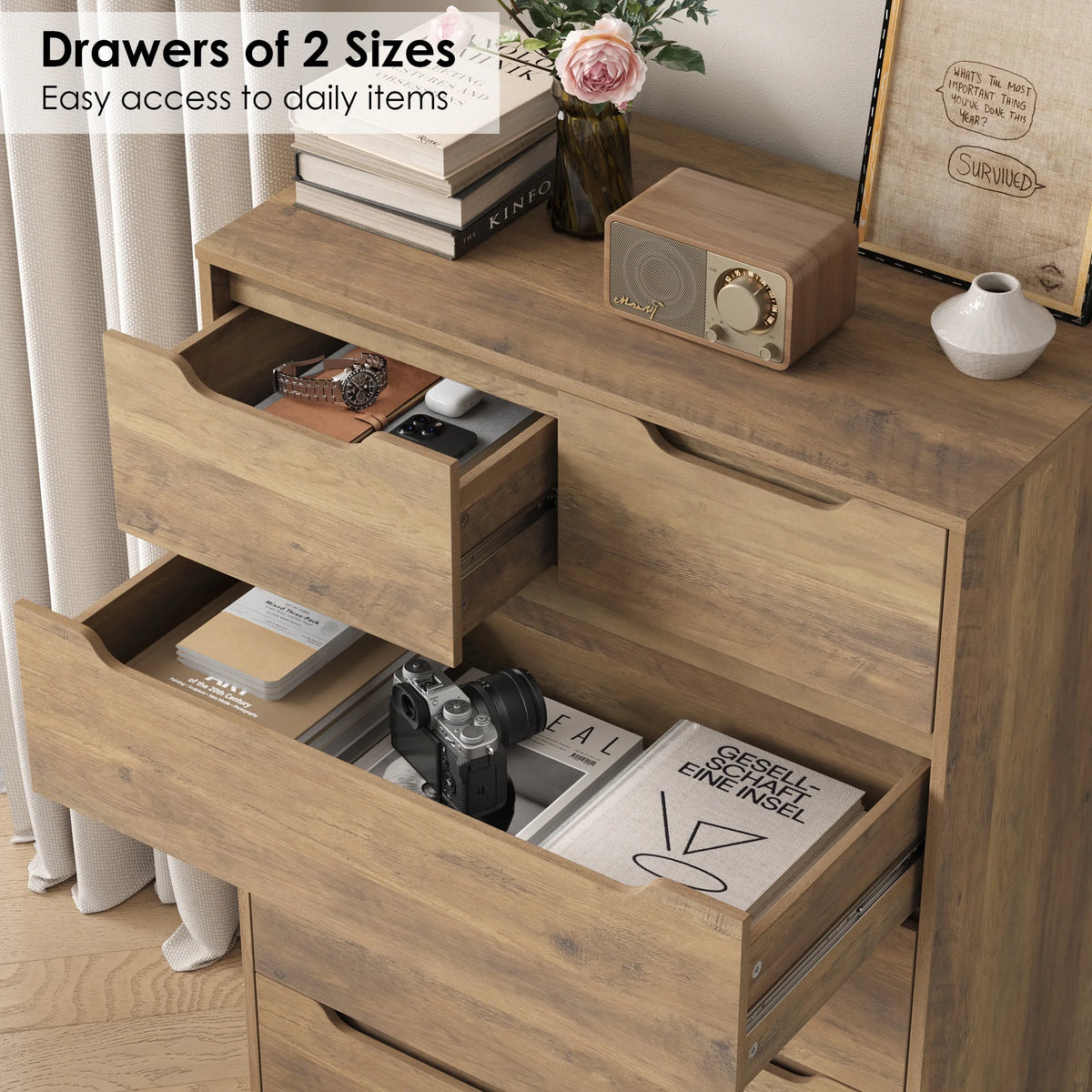 White 6 Drawer Wood Dresser Y33672