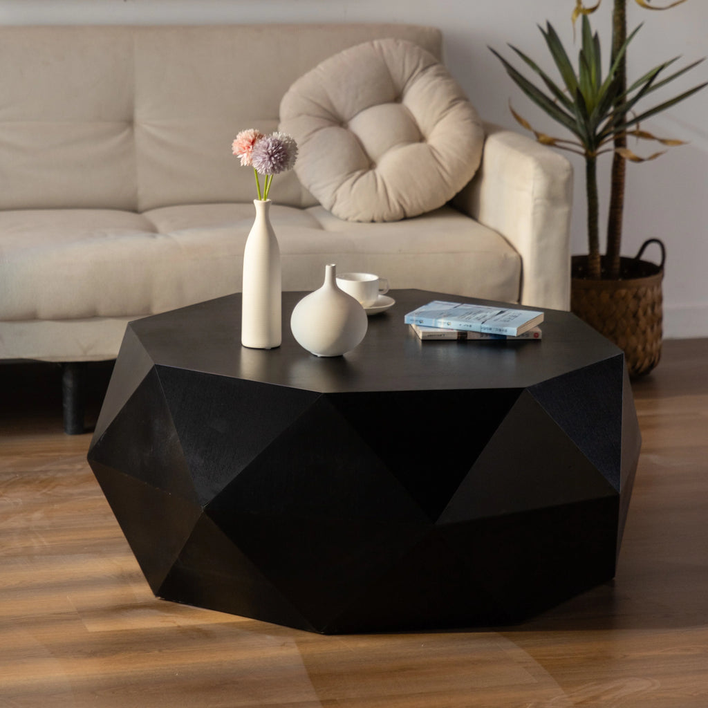 Vintage Style Coffee Table with Embossed Pattern M385986