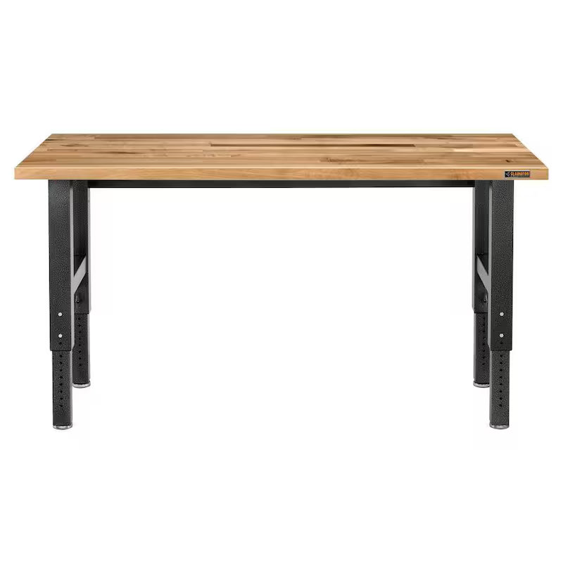 Adjustable Height Birch Top Workbench Y162795