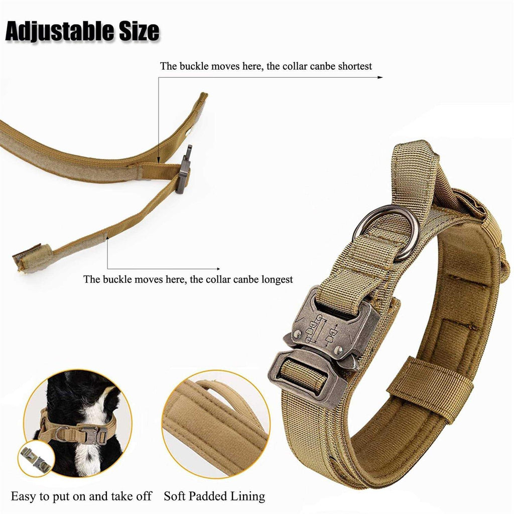 Adjustable Nylon Tactical Dog Collar with Control Handle C6649