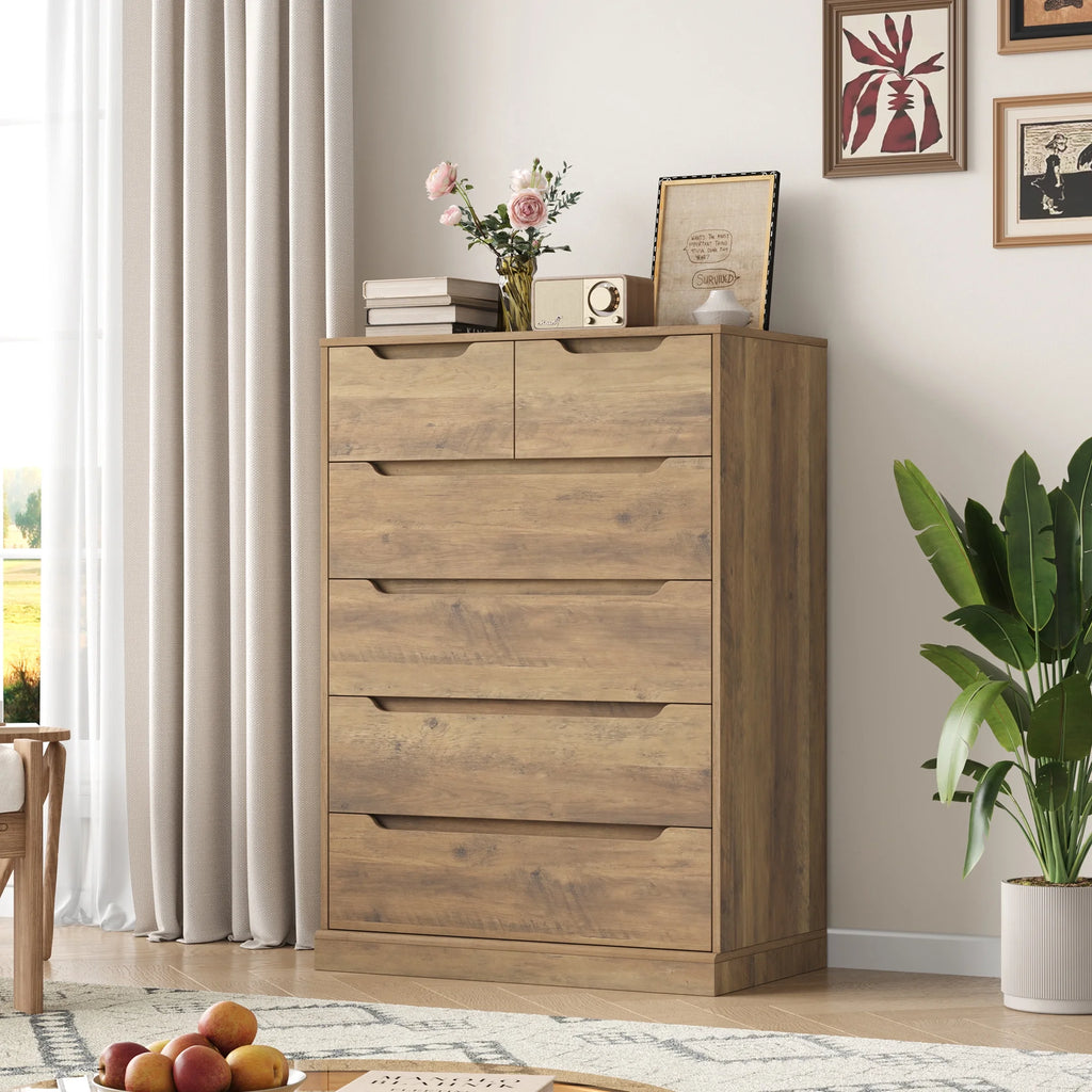 White 6 Drawer Wood Dresser Y33672
