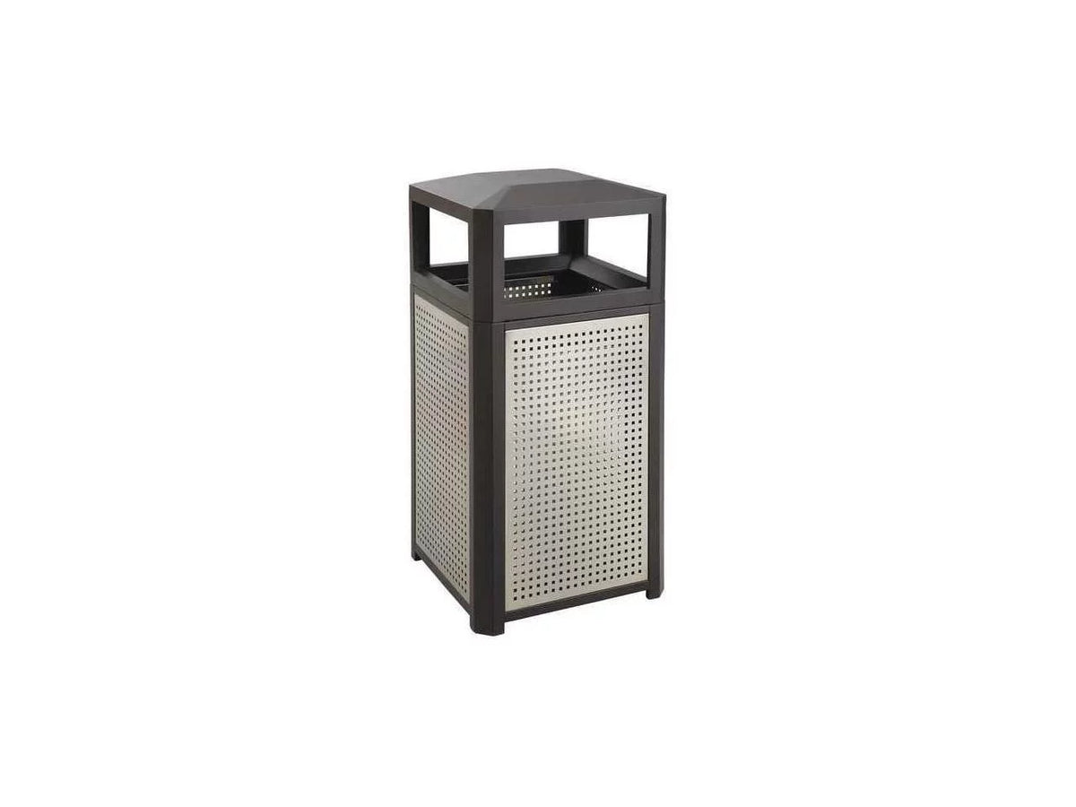 Steel Waste Container 15gal Black C73735