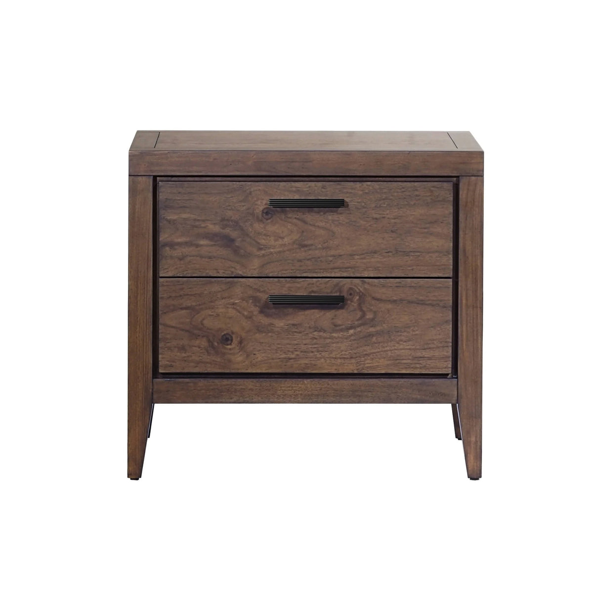 Two Drawer Walnut Nightstand S75902