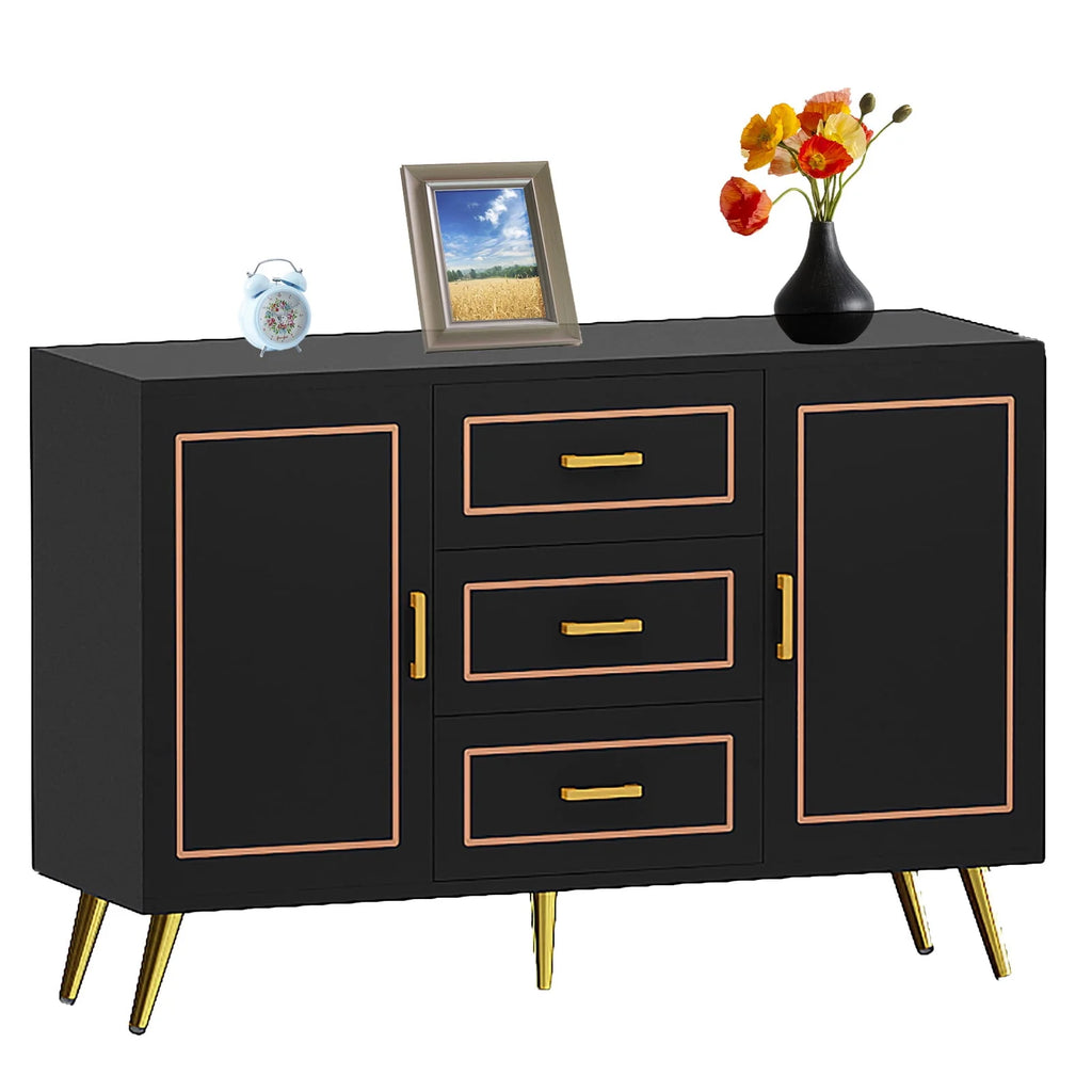 Black 3 Drawer Wood Dresser A434676