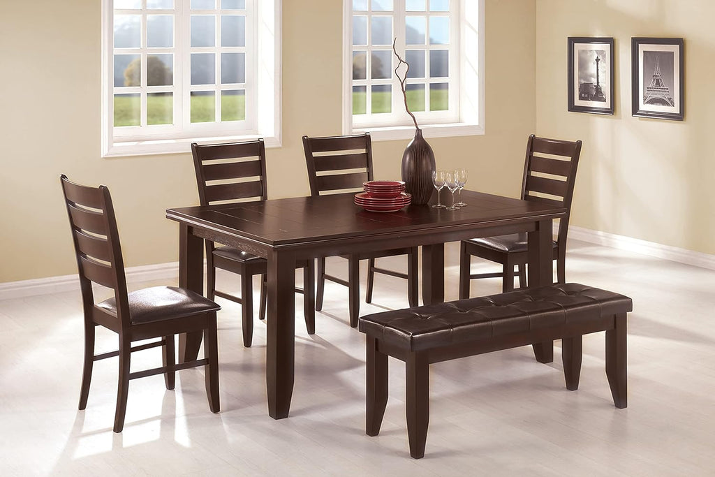 Slat Back Side Chairs Cappuccino and Black Set of 2 I70927