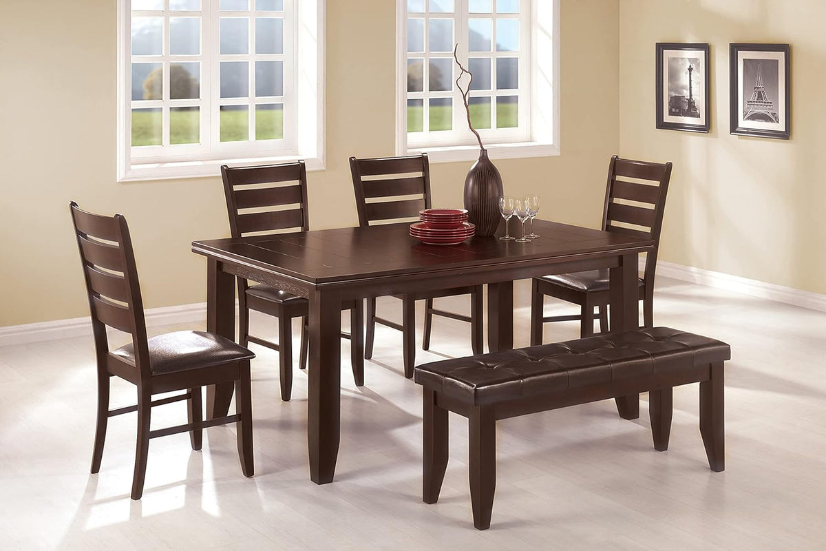 Slat Back Side Chairs Cappuccino and Black Set of 2 I70927