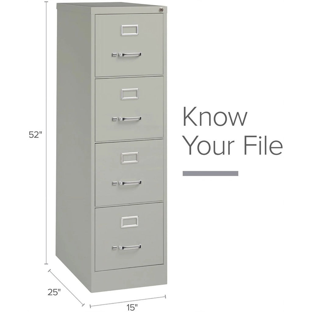 25" 4-Drawer Metal Vertical File Cabinet in Gray O531380