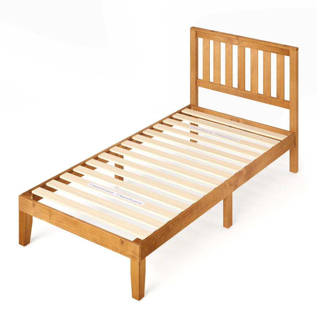 Wood Platform Bed with Headboard, Full G93202