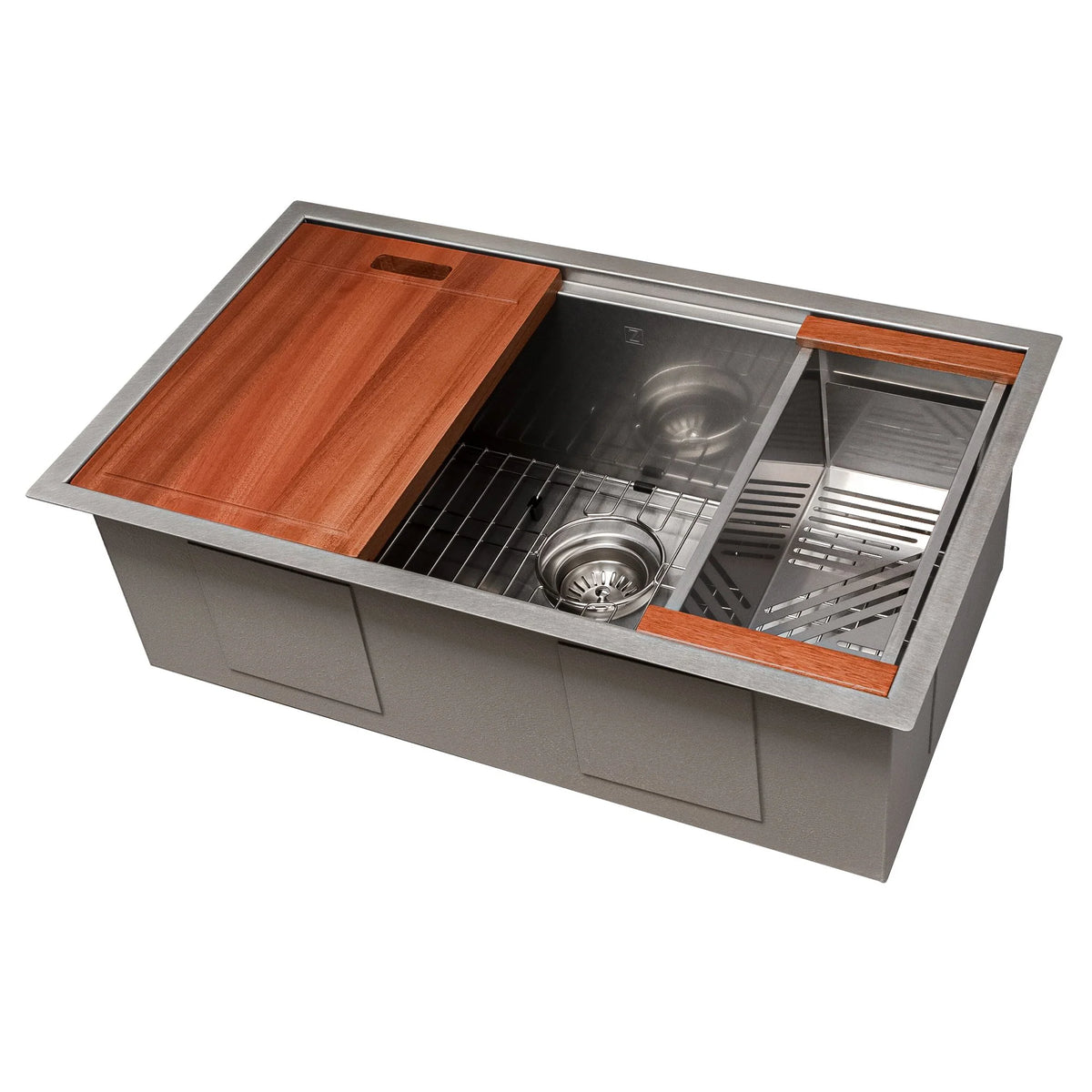30 in. Undermount Single Bowl Stainless Steel Kitchen Sink with Bottom Grid C59766