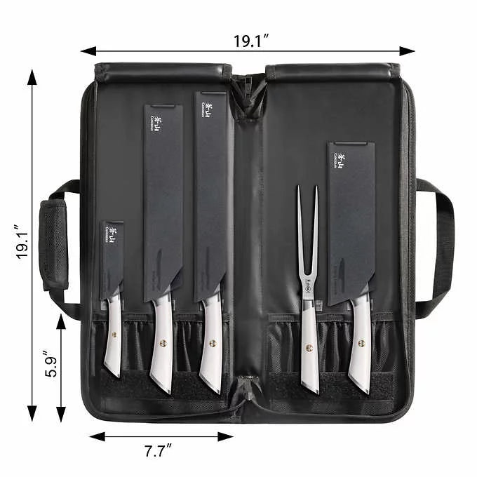 6 Pc German Steel Barbecue Knife Set with Sheath X6694