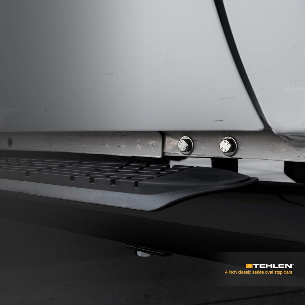 Black 4 Oval Side Step Nerf Bars Crew Cab P8227