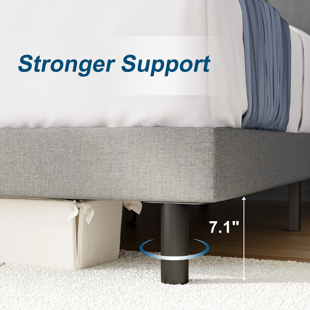Queen Size Platform Bed with Fabric Upholstered Headboard M26755