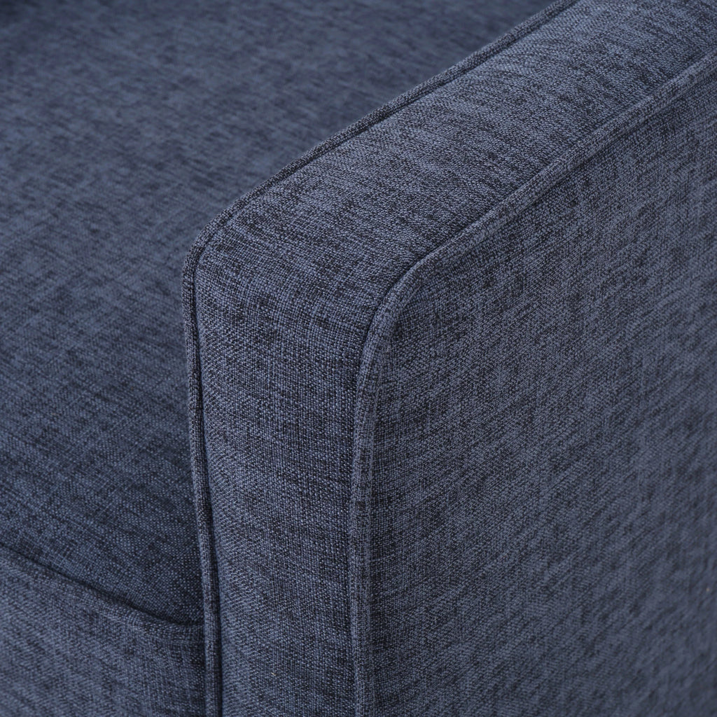 Dark Blue Tufted Fabric Recliner C9658