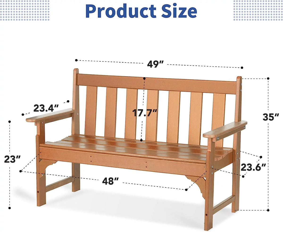 HDPE All Weather 2-Person Outdoor Bench O920