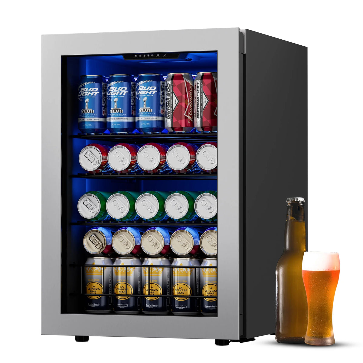 77 Can Freestanding Beverage Refrigerator with Glass Door E371044
