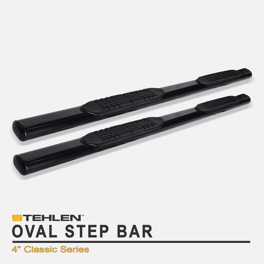 Black 4 Oval Side Step Nerf Bars Crew Cab P8227