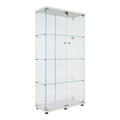 White Two Door Glass Cabinet with 4 Shelves U12612