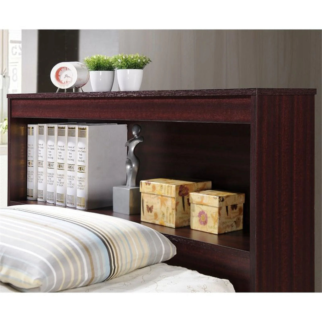 2 Piece Bedroom Set with Captain Bed and 2 Door Armoire in Mahogany M917
