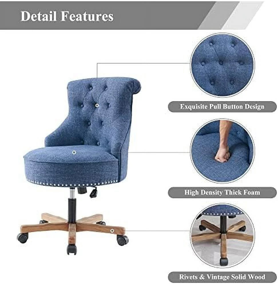 Blue Swivel Office Chair with Wheels A421828