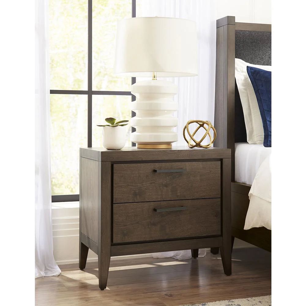 Two Drawer Walnut Nightstand S75902