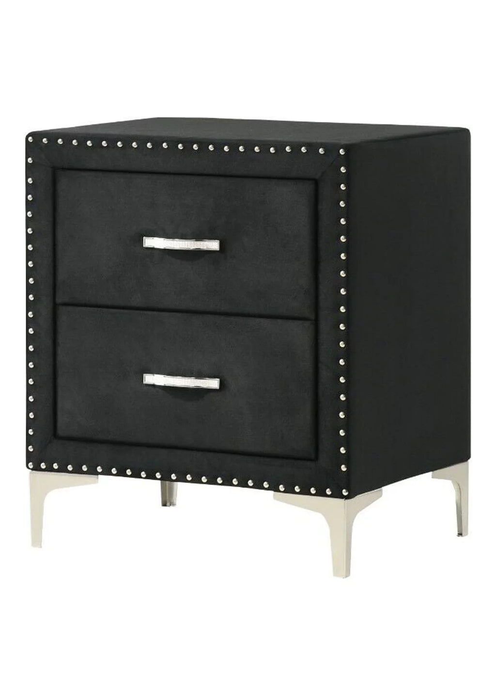 4pc Queen Size Black Velvet Bedroom Set J133664