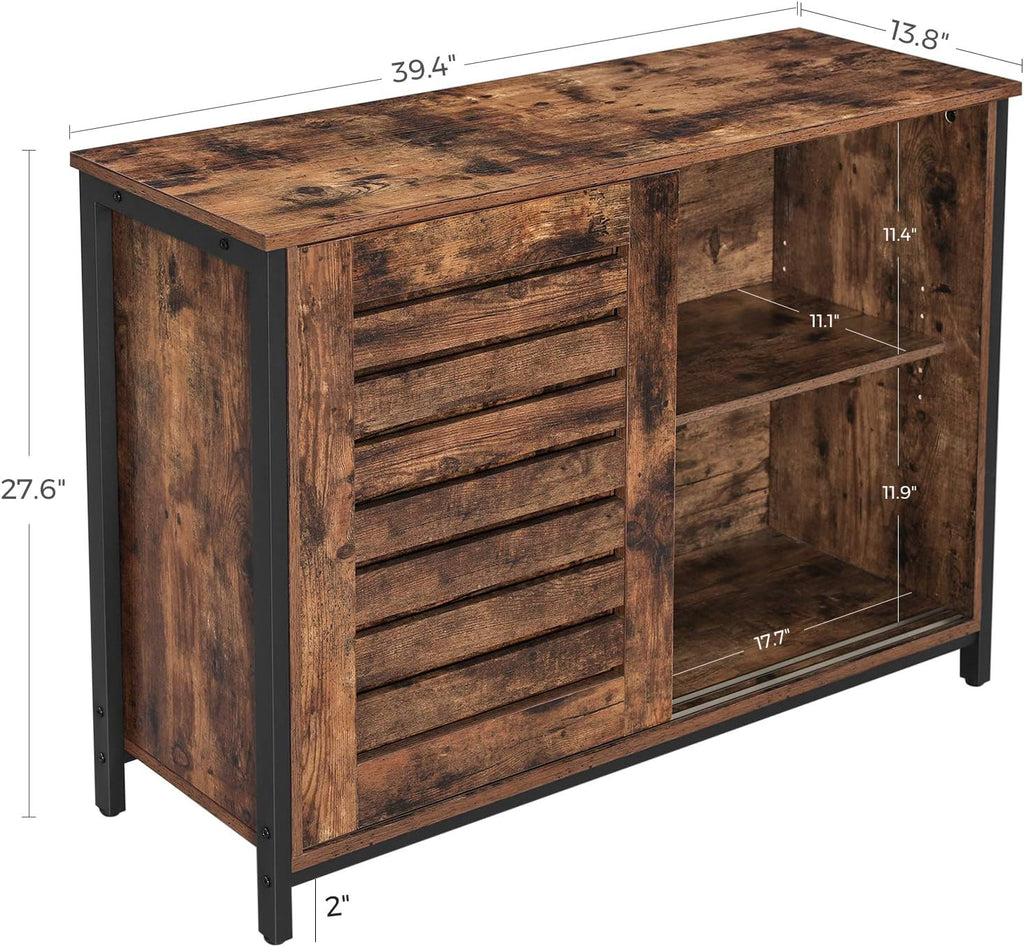 Rustic Brown Sideboard with Sliding Doors U476