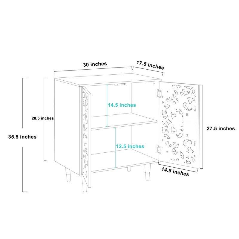 Green 2-Door Solid Wood Accent Cabinet K8941