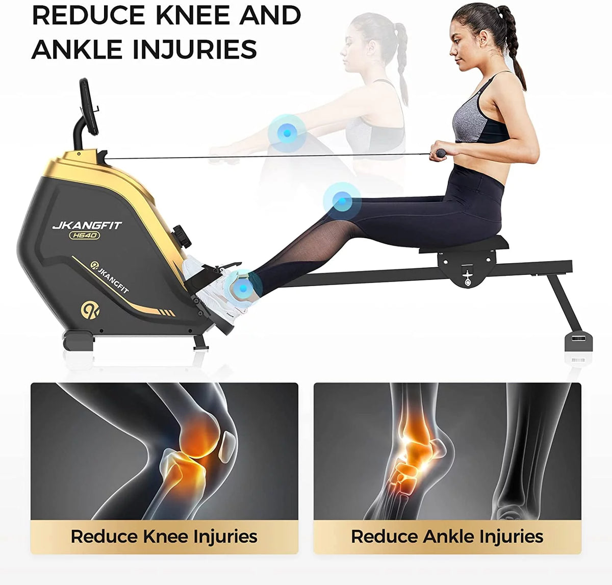 Folding Magnetic Rowing Machine with 16 Levels Resistance M4694