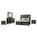 Gray 5 Piece Bedroom Set with Light up Headboard C306