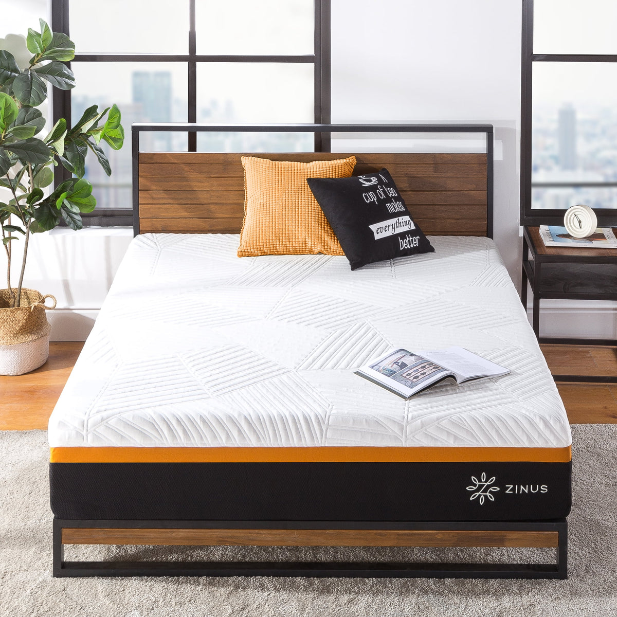 Queen Copper Memory Foam Pocket Spring Hybrid Mattress G154