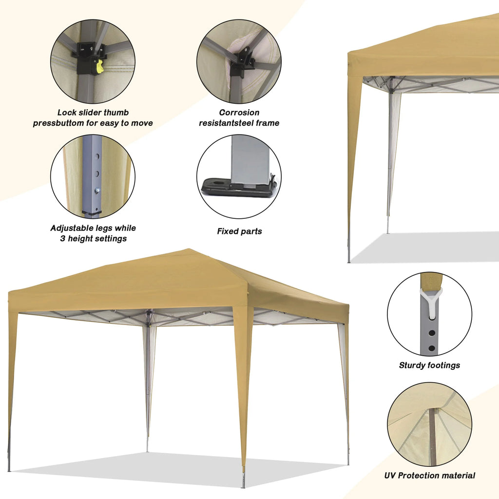 10 ft x 10 ft White Pop Up Canopy Tent with Carry Bag R5536