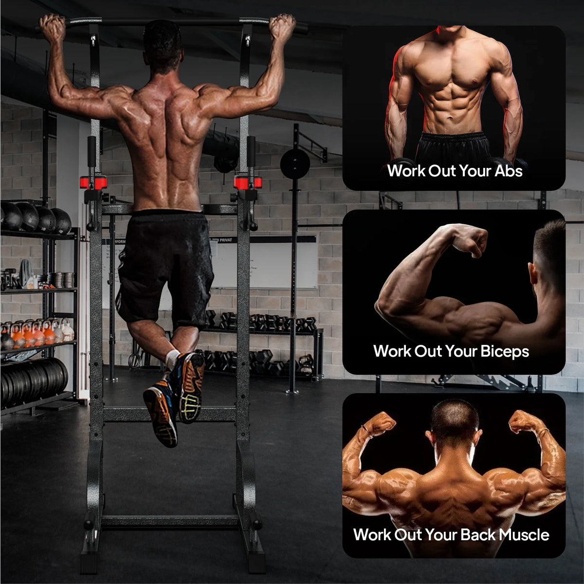 Multifunction Power Tower Dip Station Pull up Bar N990303