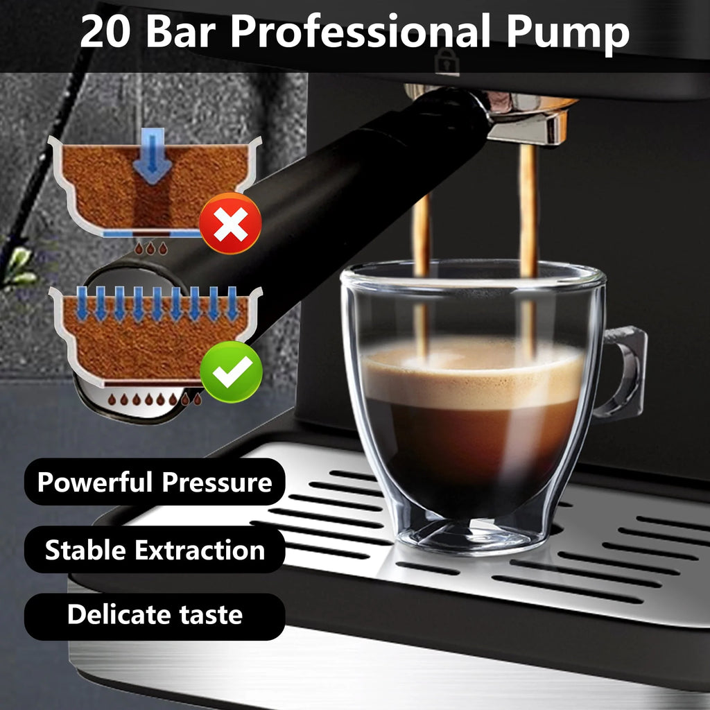 20 Bar Stainless Steel Espresso Machine with Milk Frother U603235