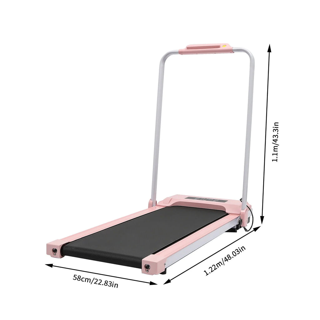 Folding Compact Treadmill 220 lbs Capacity Pink/Black K339013