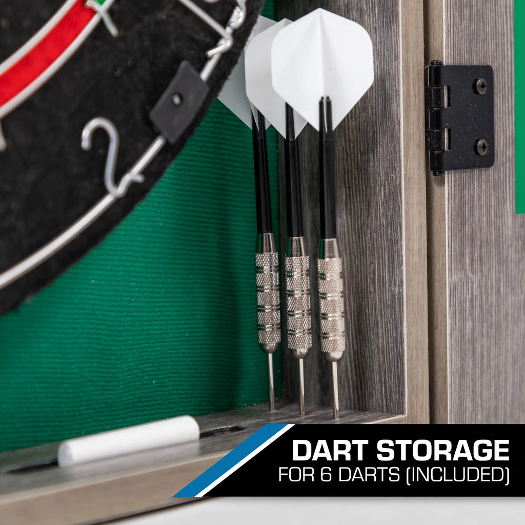 18 in Dartboard and Cabinet Set with 6 Steel Tip Darts H16803