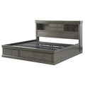 King Size Dark Gray Bed with Storage R662