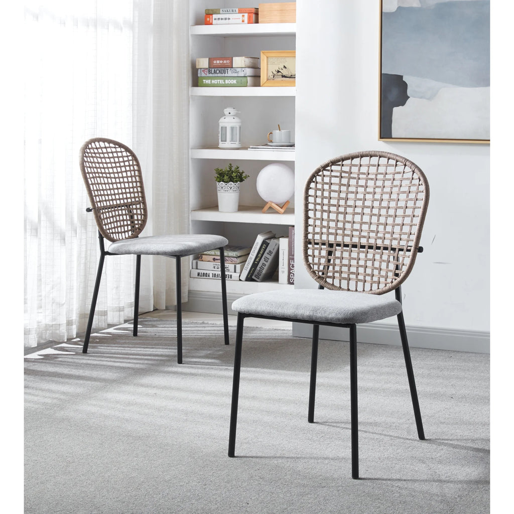 Gray and Black Dining Chairs, Set of 4 U47556