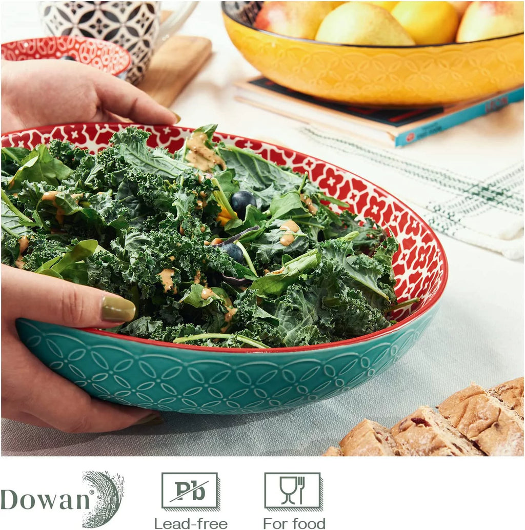 11.5" 2.9 Qt Ceramic Serving Bowls Set of 2 F660