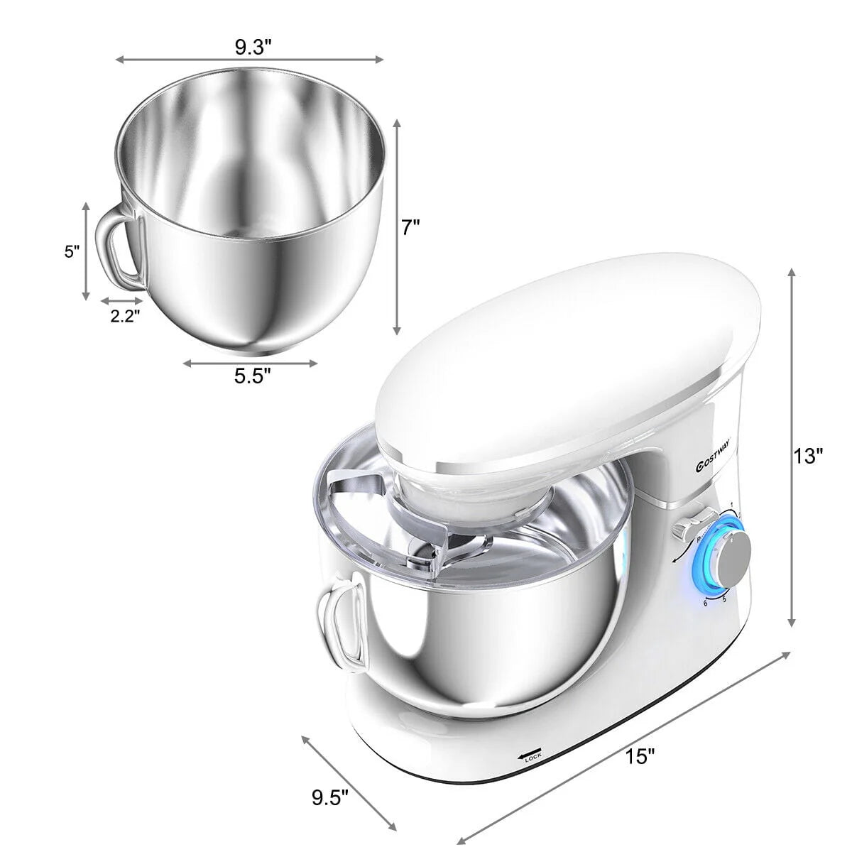 Tilt-Head Stand Mixer 7.5 Qt 6 Speed 660W Red G40274