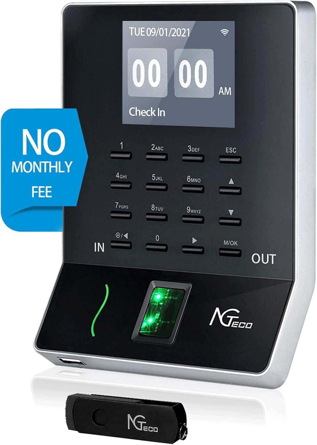 WiFi Biometric Fingerprint Time Clock C5276