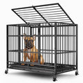 48" 38" Dog Crates with 4 Lockable Wheels, Removable Door and Tray H502723