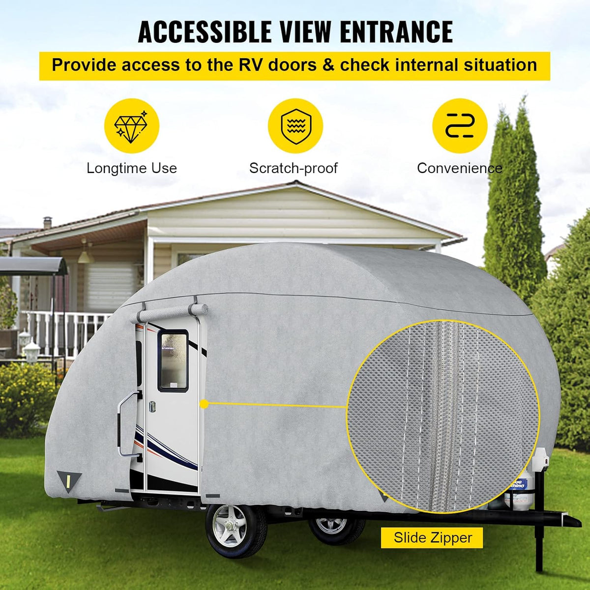 16' - 18' Waterproof Non-Woven Teardrop Trailer Cover M6681