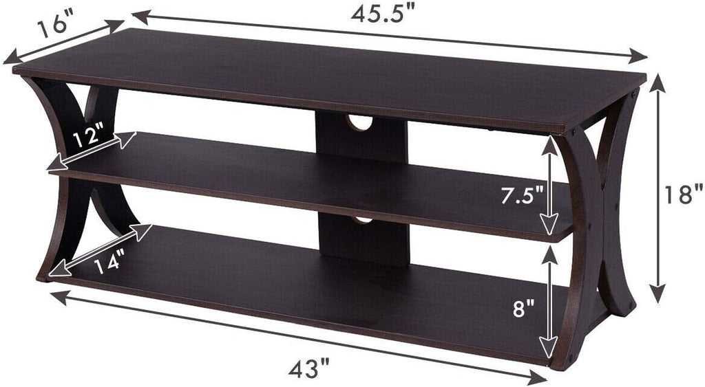 3-Tier TV Stand with Storage Shelves A8013