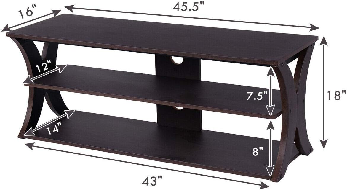 3-Tier TV Stand with Storage Shelves A8013