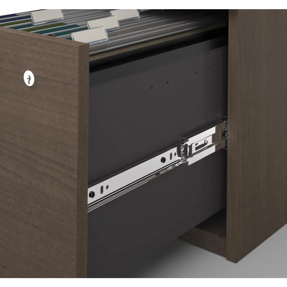 L-Shaped Executive Desk with Pedestal and Hutch O312