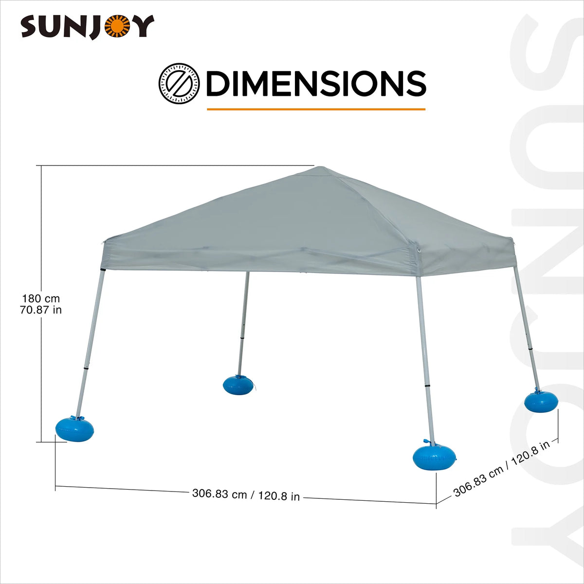 10' × 10' Grey Fabric Pop Up Gazebo Y7143
