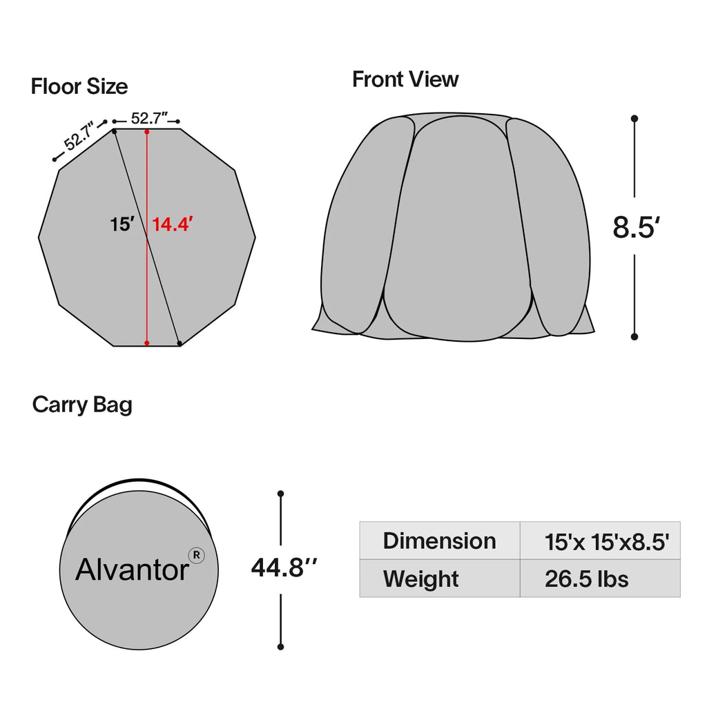 Pop Up Screen House Tent 6'X6' I4623